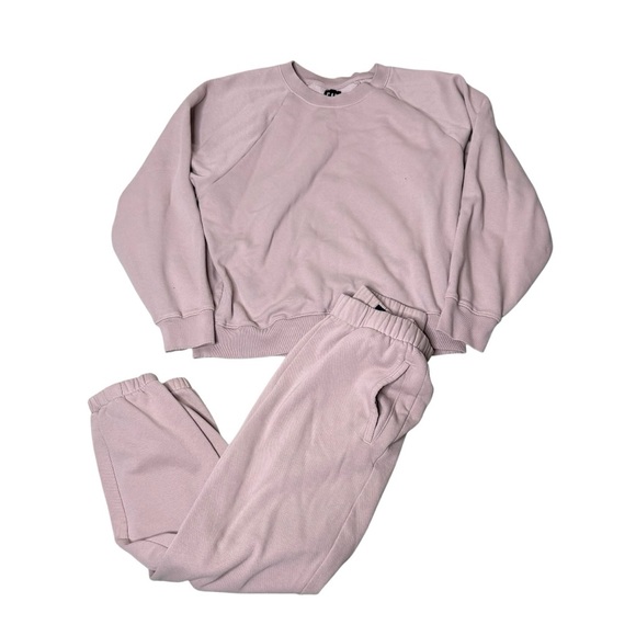 Gap Mauve Pink High Waist Cuffed Jogger MP & Vintage Soft Raglan Sweatshirt SP - Picture 3 of 14
